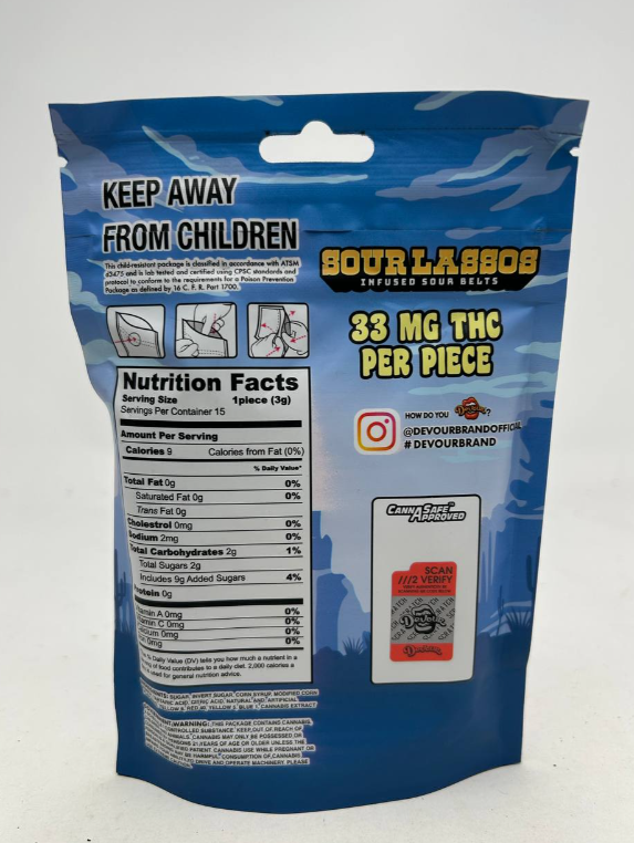 DEVOUR SOUR LASSOS 500 MG